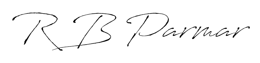 Generate high-definition signature styles for R B Parmar. The Antro_Vectra typeface ensures crisp legibility and sophisticated design. R B Parmar signature style 6 images and pictures png