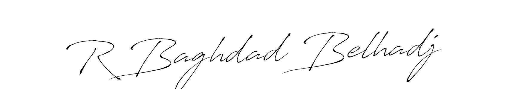Make a beautiful signature design for name R Baghdad Belhadj. With this signature (Antro_Vectra) style, you can create a handwritten signature for free. R Baghdad Belhadj signature style 6 images and pictures png