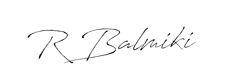 The best way (Antro_Vectra) to make a short signature is to pick only two or three words in your name. The name R Balmiki include a total of six letters. For converting this name. R Balmiki signature style 6 images and pictures png