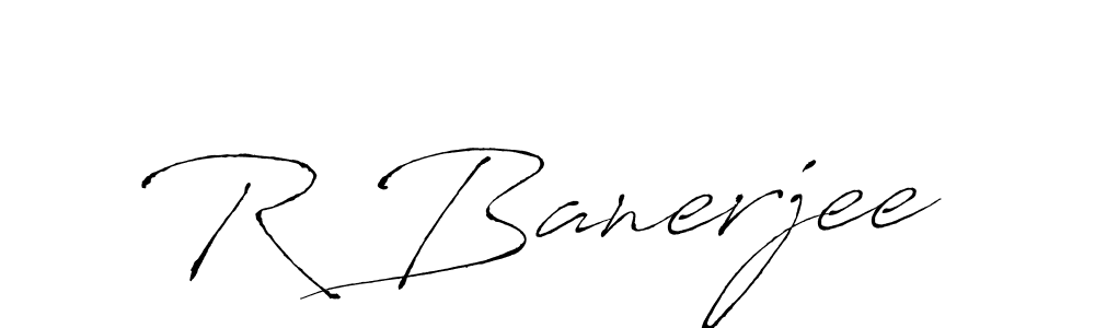 Use a signature maker to create a handwritten signature online. With this signature software, you can design (Antro_Vectra) your own signature for name R Banerjee. R Banerjee signature style 6 images and pictures png