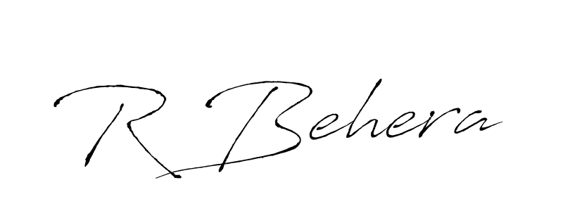 How to make R Behera name signature. Use Antro_Vectra style for creating short signs online. This is the latest handwritten sign. R Behera signature style 6 images and pictures png