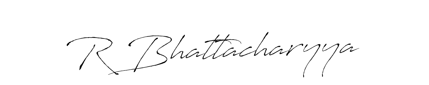 The best way (Antro_Vectra) to make a short signature is to pick only two or three words in your name. The name R Bhattacharyya include a total of six letters. For converting this name. R Bhattacharyya signature style 6 images and pictures png