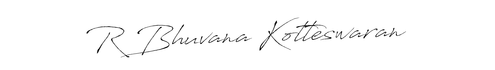 You should practise on your own different ways (Antro_Vectra) to write your name (R Bhuvana Kotteswaran) in signature. don't let someone else do it for you. R Bhuvana Kotteswaran signature style 6 images and pictures png