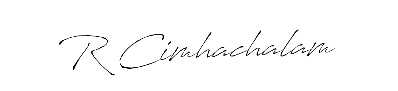 You can use this online signature creator to create a handwritten signature for the name R Cimhachalam. This is the best online autograph maker. R Cimhachalam signature style 6 images and pictures png