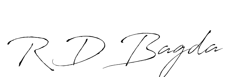 The best way (Antro_Vectra) to make a short signature is to pick only two or three words in your name. The name R D Bagda include a total of six letters. For converting this name. R D Bagda signature style 6 images and pictures png