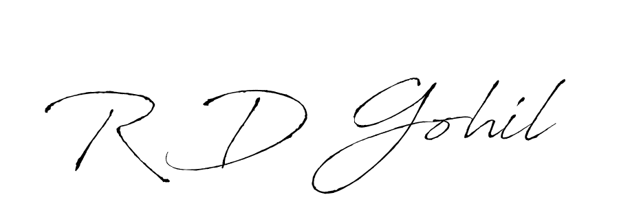 Similarly Antro_Vectra is the best handwritten signature design. Signature creator online .You can use it as an online autograph creator for name R D Gohil. R D Gohil signature style 6 images and pictures png