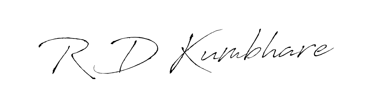 Design your own signature with our free online signature maker. With this signature software, you can create a handwritten (Antro_Vectra) signature for name R D Kumbhare. R D Kumbhare signature style 6 images and pictures png