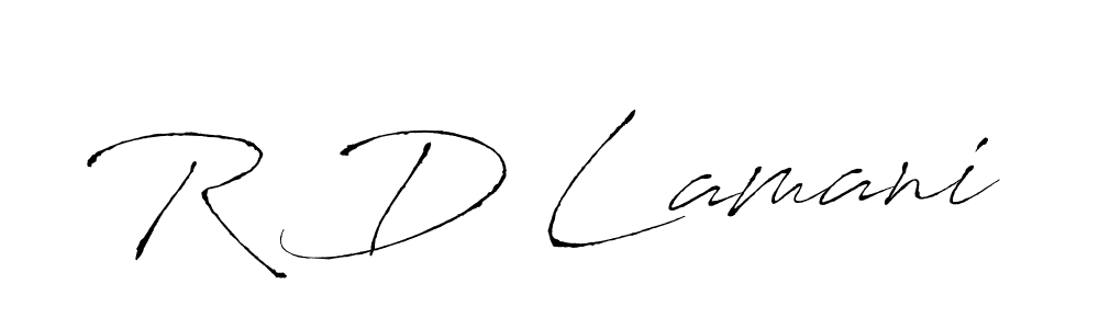 R D Lamani stylish signature style. Best Handwritten Sign (Antro_Vectra) for my name. Handwritten Signature Collection Ideas for my name R D Lamani. R D Lamani signature style 6 images and pictures png