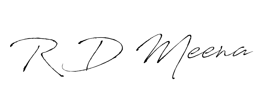 R D Meena stylish signature style. Best Handwritten Sign (Antro_Vectra) for my name. Handwritten Signature Collection Ideas for my name R D Meena. R D Meena signature style 6 images and pictures png