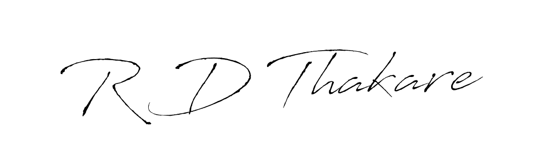 How to make R D Thakare name signature. Use Antro_Vectra style for creating short signs online. This is the latest handwritten sign. R D Thakare signature style 6 images and pictures png