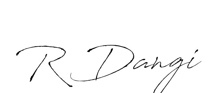 Make a beautiful signature design for name R Dangi. With this signature (Antro_Vectra) style, you can create a handwritten signature for free. R Dangi signature style 6 images and pictures png