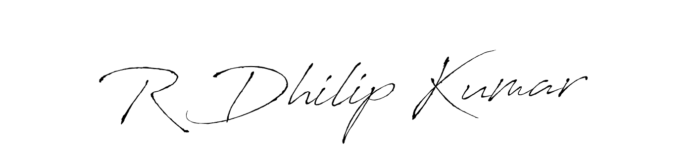 Make a short R Dhilip Kumar signature style. Manage your documents anywhere anytime using Antro_Vectra. Create and add eSignatures, submit forms, share and send files easily. R Dhilip Kumar signature style 6 images and pictures png