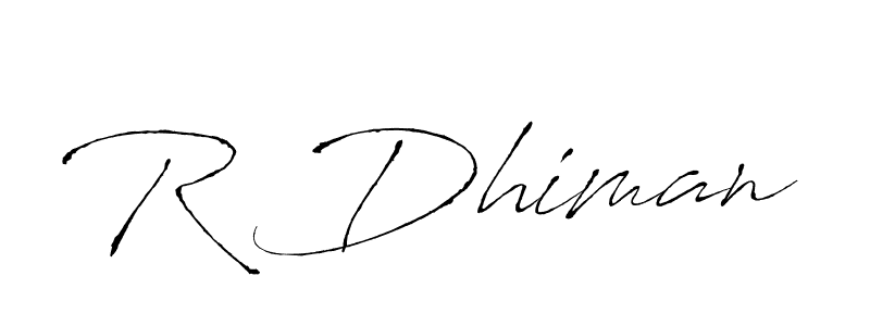 Design your own signature with our free online signature maker. With this signature software, you can create a handwritten (Antro_Vectra) signature for name R Dhiman. R Dhiman signature style 6 images and pictures png