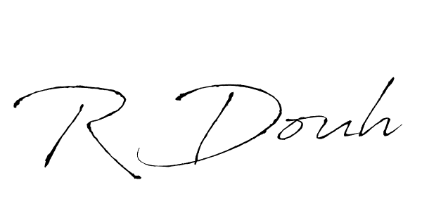 How to make R Douh name signature. Use Antro_Vectra style for creating short signs online. This is the latest handwritten sign. R Douh signature style 6 images and pictures png