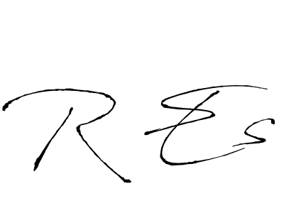 How to make R Es signature? Antro_Vectra is a professional autograph style. Create handwritten signature for R Es name. R Es signature style 6 images and pictures png