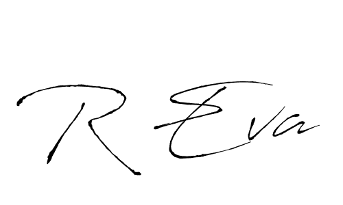 How to make R Eva name signature. Use Antro_Vectra style for creating short signs online. This is the latest handwritten sign. R Eva signature style 6 images and pictures png