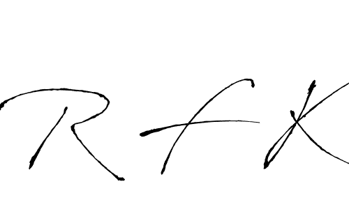 Make a beautiful signature design for name R F K. With this signature (Antro_Vectra) style, you can create a handwritten signature for free. R F K signature style 6 images and pictures png