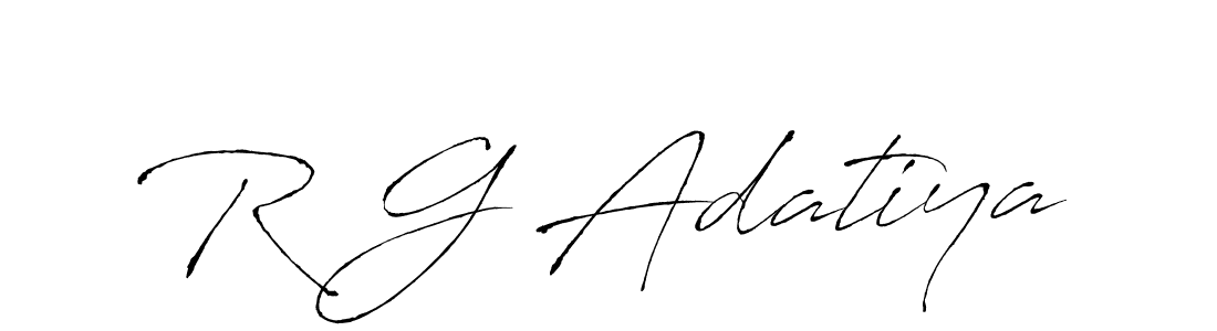 The best way (Antro_Vectra) to make a short signature is to pick only two or three words in your name. The name R G Adatiya include a total of six letters. For converting this name. R G Adatiya signature style 6 images and pictures png