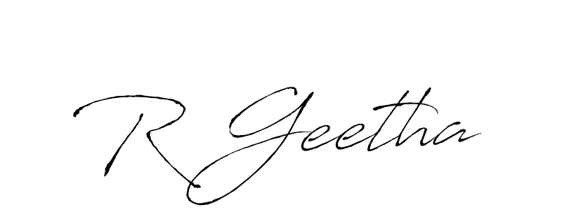 Create a beautiful signature design for name R Geetha. With this signature (Antro_Vectra) fonts, you can make a handwritten signature for free. R Geetha signature style 6 images and pictures png