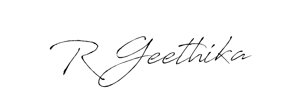 Similarly Antro_Vectra is the best handwritten signature design. Signature creator online .You can use it as an online autograph creator for name R Geethika. R Geethika signature style 6 images and pictures png