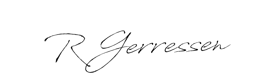 Design your own signature with our free online signature maker. With this signature software, you can create a handwritten (Antro_Vectra) signature for name R Gerressen. R Gerressen signature style 6 images and pictures png