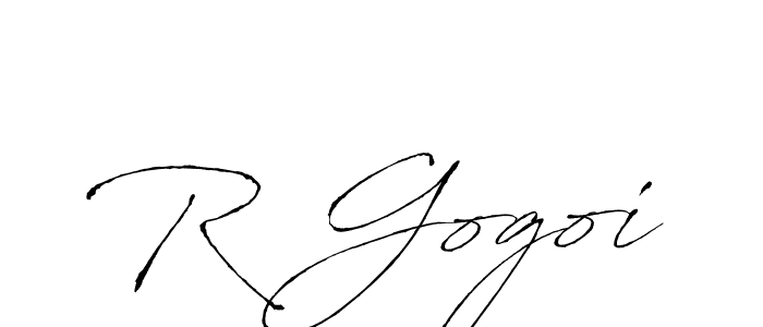 How to make R Gogoi name signature. Use Antro_Vectra style for creating short signs online. This is the latest handwritten sign. R Gogoi signature style 6 images and pictures png