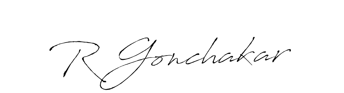 Antro_Vectra is a professional signature style that is perfect for those who want to add a touch of class to their signature. It is also a great choice for those who want to make their signature more unique. Get R Gonchakar name to fancy signature for free. R Gonchakar signature style 6 images and pictures png