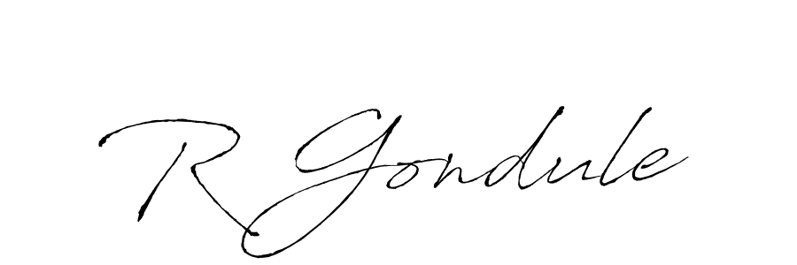 Similarly Antro_Vectra is the best handwritten signature design. Signature creator online .You can use it as an online autograph creator for name R Gondule. R Gondule signature style 6 images and pictures png