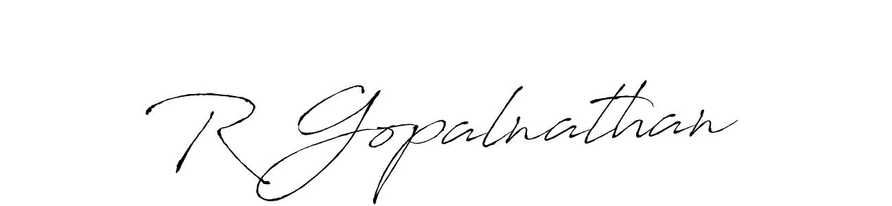 Use a signature maker to create a handwritten signature online. With this signature software, you can design (Antro_Vectra) your own signature for name R Gopalnathan. R Gopalnathan signature style 6 images and pictures png