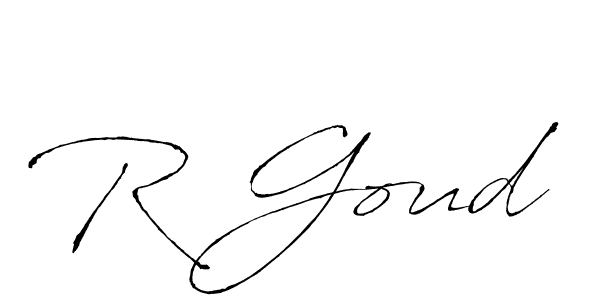 How to make R Goud name signature. Use Antro_Vectra style for creating short signs online. This is the latest handwritten sign. R Goud signature style 6 images and pictures png