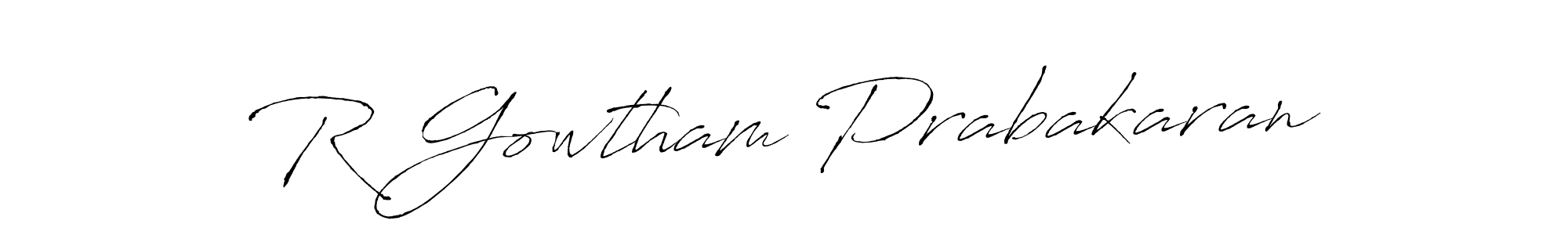 Use a signature maker to create a handwritten signature online. With this signature software, you can design (Antro_Vectra) your own signature for name R Gowtham Prabakaran. R Gowtham Prabakaran signature style 6 images and pictures png