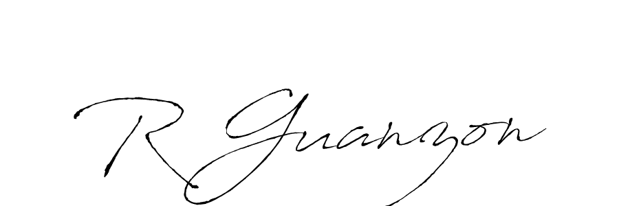 Make a beautiful signature design for name R Guanzon. With this signature (Antro_Vectra) style, you can create a handwritten signature for free. R Guanzon signature style 6 images and pictures png