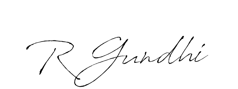 if you are searching for the best signature style for your name R Gundhi. so please give up your signature search. here we have designed multiple signature styles  using Antro_Vectra. R Gundhi signature style 6 images and pictures png