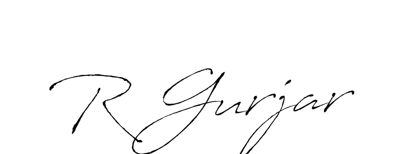 The best way (Antro_Vectra) to make a short signature is to pick only two or three words in your name. The name R Gurjar include a total of six letters. For converting this name. R Gurjar signature style 6 images and pictures png