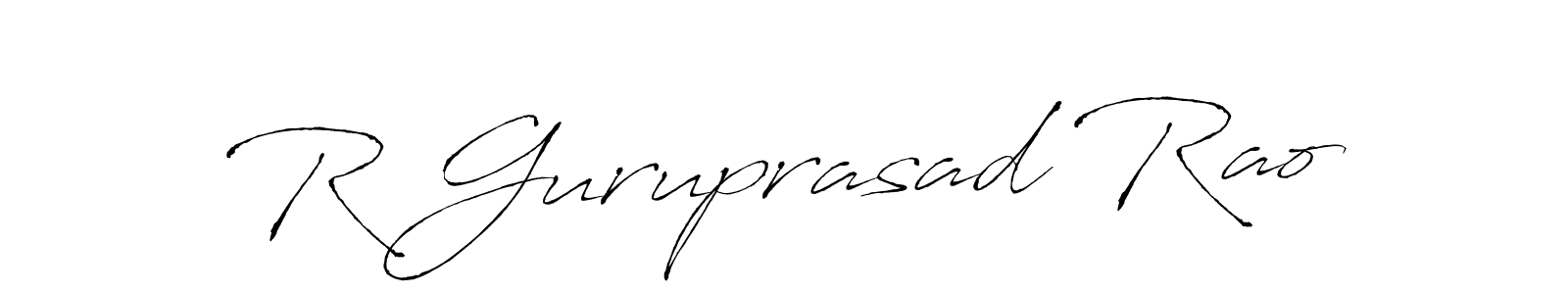 The best way (Antro_Vectra) to make a short signature is to pick only two or three words in your name. The name R Guruprasad Rao include a total of six letters. For converting this name. R Guruprasad Rao signature style 6 images and pictures png
