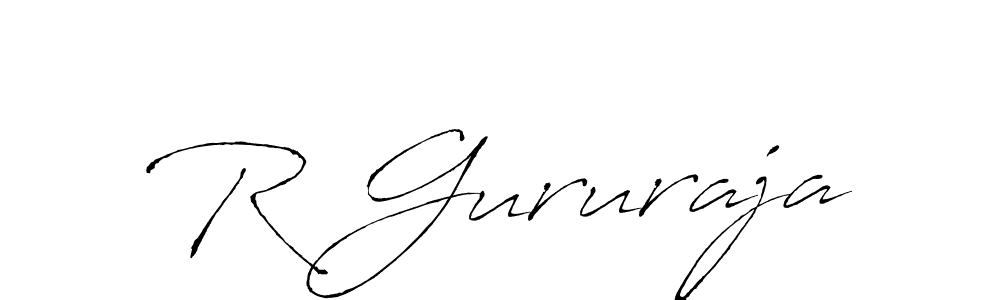 How to make R Gururaja name signature. Use Antro_Vectra style for creating short signs online. This is the latest handwritten sign. R Gururaja signature style 6 images and pictures png