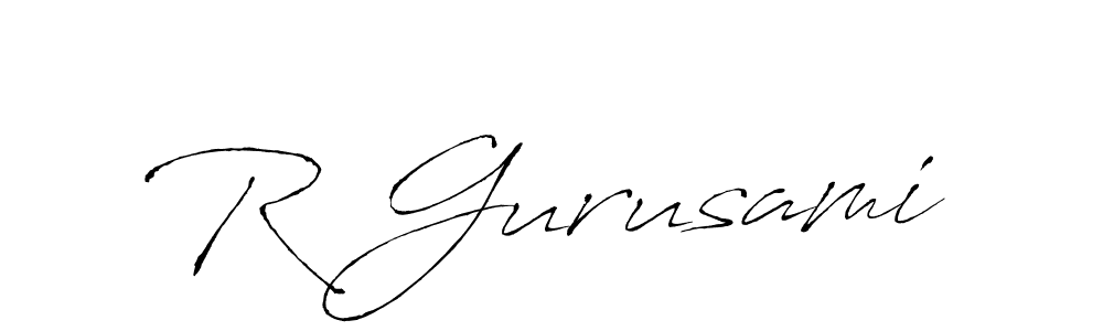 The best way (Antro_Vectra) to make a short signature is to pick only two or three words in your name. The name R Gurusami include a total of six letters. For converting this name. R Gurusami signature style 6 images and pictures png