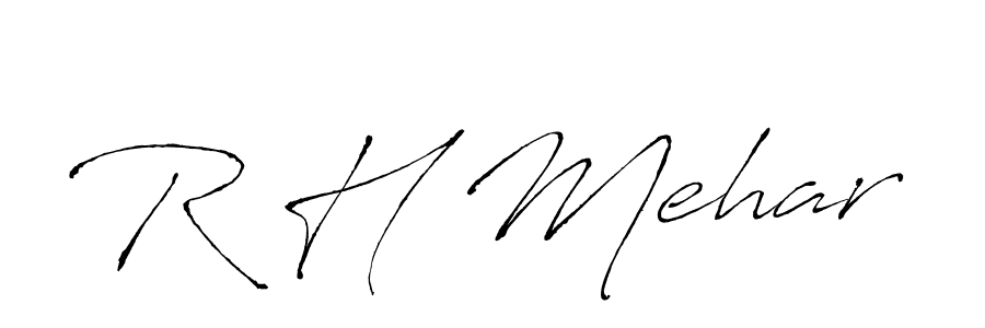 Create a beautiful signature design for name R H Mehar. With this signature (Antro_Vectra) fonts, you can make a handwritten signature for free. R H Mehar signature style 6 images and pictures png