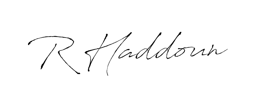 Create a beautiful signature design for name R Haddoun. With this signature (Antro_Vectra) fonts, you can make a handwritten signature for free. R Haddoun signature style 6 images and pictures png