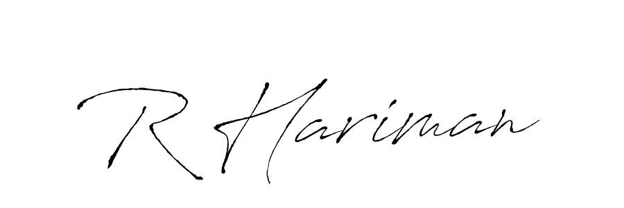 How to make R Hariman name signature. Use Antro_Vectra style for creating short signs online. This is the latest handwritten sign. R Hariman signature style 6 images and pictures png