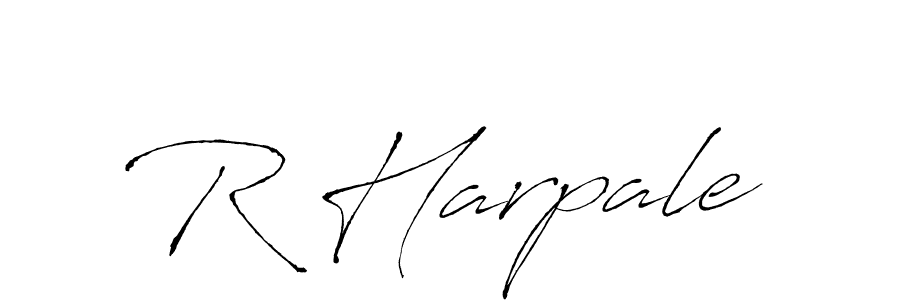 How to make R Harpale name signature. Use Antro_Vectra style for creating short signs online. This is the latest handwritten sign. R Harpale signature style 6 images and pictures png