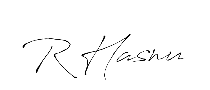 Make a beautiful signature design for name R Hasnu. With this signature (Antro_Vectra) style, you can create a handwritten signature for free. R Hasnu signature style 6 images and pictures png
