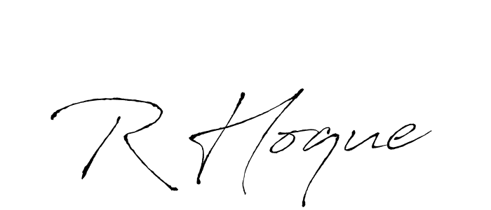 R Hoque stylish signature style. Best Handwritten Sign (Antro_Vectra) for my name. Handwritten Signature Collection Ideas for my name R Hoque. R Hoque signature style 6 images and pictures png