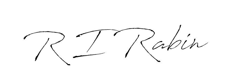The best way (Antro_Vectra) to make a short signature is to pick only two or three words in your name. The name R I Rabin include a total of six letters. For converting this name. R I Rabin signature style 6 images and pictures png