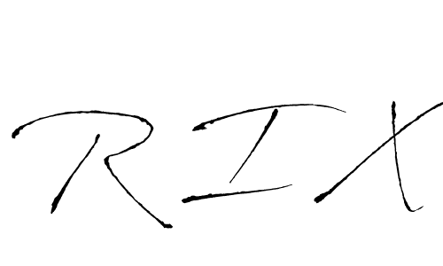 Antro_Vectra is a professional signature style that is perfect for those who want to add a touch of class to their signature. It is also a great choice for those who want to make their signature more unique. Get R I X name to fancy signature for free. R I X signature style 6 images and pictures png