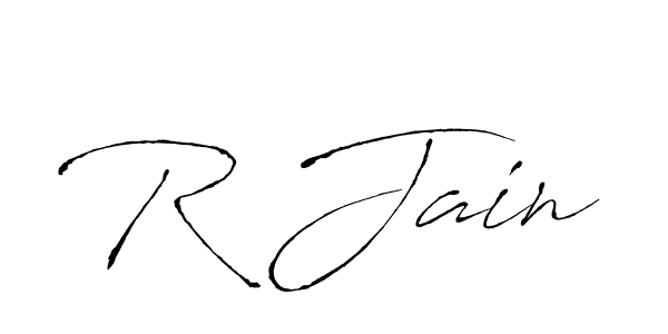 The best way (Antro_Vectra) to make a short signature is to pick only two or three words in your name. The name R Jain include a total of six letters. For converting this name. R Jain signature style 6 images and pictures png