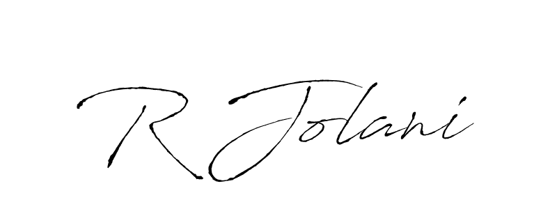 The best way (Antro_Vectra) to make a short signature is to pick only two or three words in your name. The name R Jolani include a total of six letters. For converting this name. R Jolani signature style 6 images and pictures png