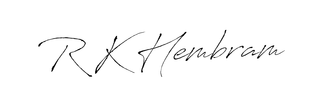 Antro_Vectra is a professional signature style that is perfect for those who want to add a touch of class to their signature. It is also a great choice for those who want to make their signature more unique. Get R K Hembram name to fancy signature for free. R K Hembram signature style 6 images and pictures png