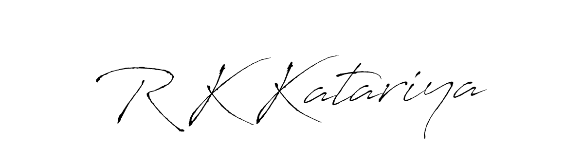 The best way (Antro_Vectra) to make a short signature is to pick only two or three words in your name. The name R K Katariya include a total of six letters. For converting this name. R K Katariya signature style 6 images and pictures png