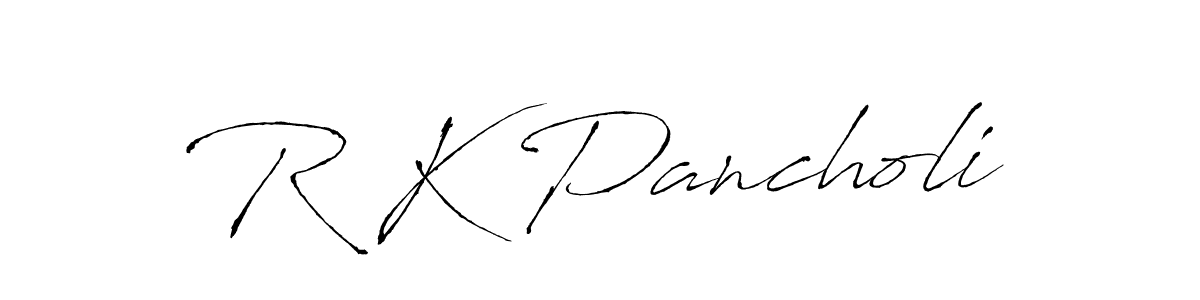 Use a signature maker to create a handwritten signature online. With this signature software, you can design (Antro_Vectra) your own signature for name R K Pancholi. R K Pancholi signature style 6 images and pictures png